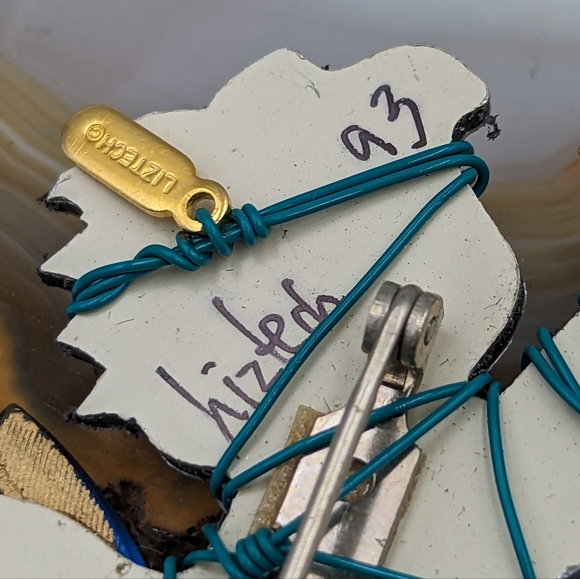 LizTech Artisan '93 Compass Heart Arrow Cupid Brooch Pin, Signed - Picture 9 of 10